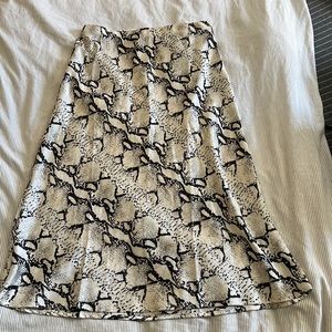 Snake print midi skirt